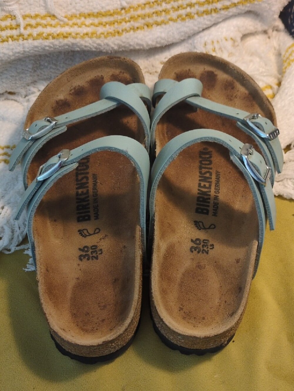 Birkenstock women's Light Blue Crisscross Buckle Sandals - Picture 3 of 5